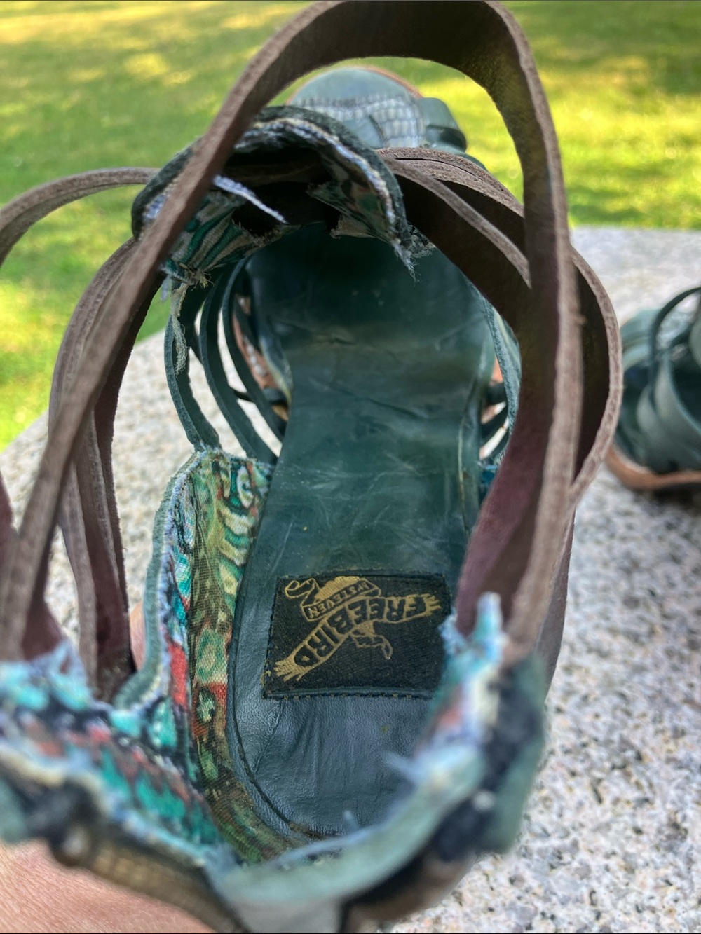 FreeBird by Steven Penny Blue Multi Woven Sandals 7 - Picture 7 of 10